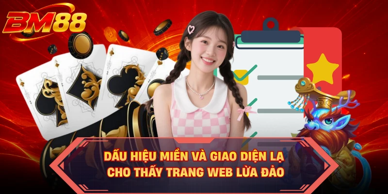 Dấu hiệu miền và giao diện lạ cho thấy trang web lừa đảo